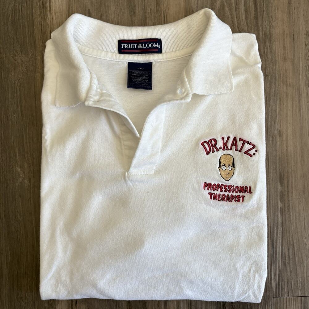 Vintage Dr Katz Professional Therapist Comedy Central Polo Shirt Size L Promo